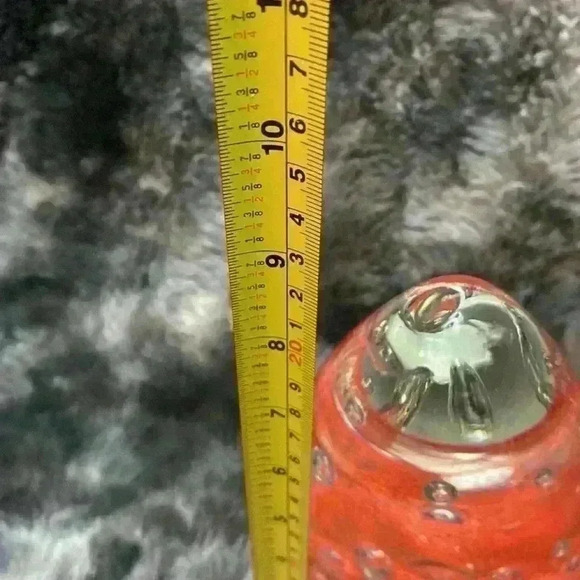 Large Teardrop or Egg form Art Glass  , orange colored and controlled helix - Picture 13 of 16